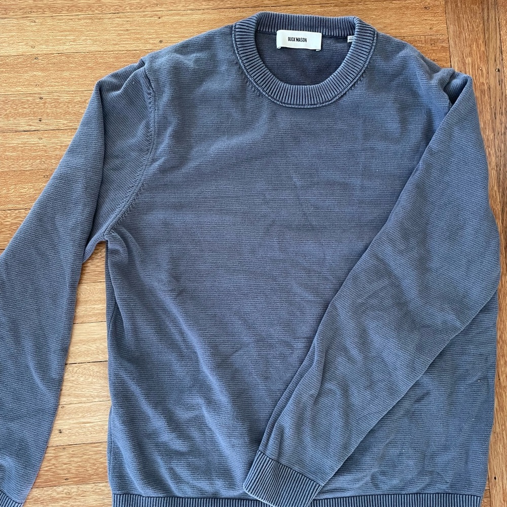 buck mason large men’s ribbed sweater crewneck